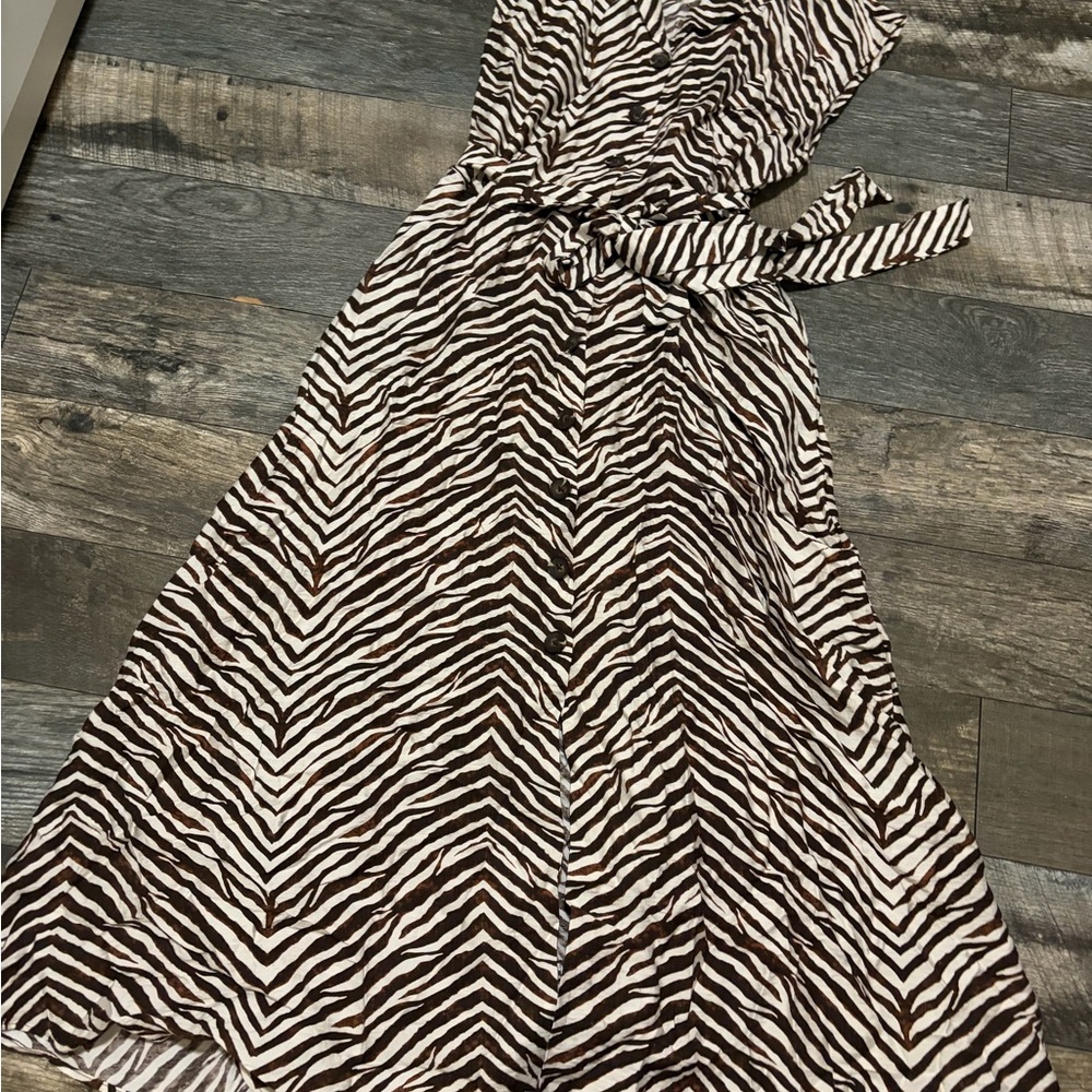 Primark Brown and Cream Zebra Print Midi Dress - Picture 7 of 10